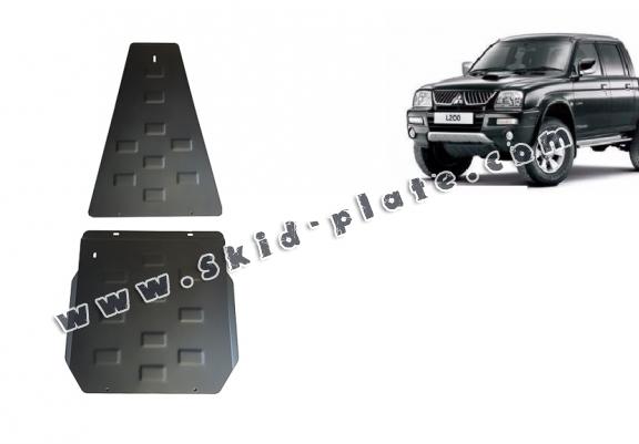 Steel gearbox and differential skid plate for Mitsubishi L 200