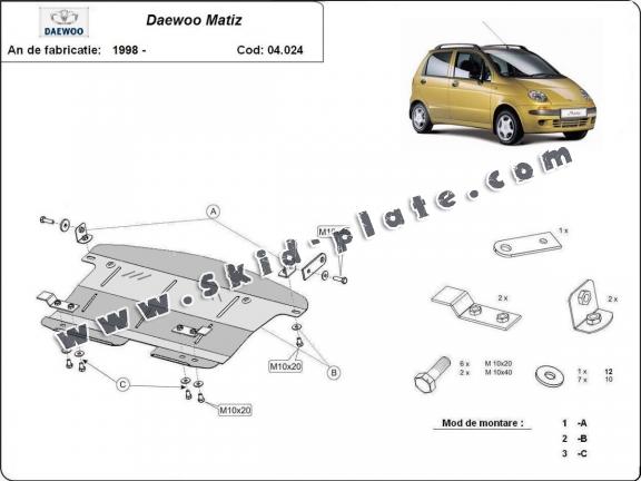 Steel skid plate for Daewoo Matiz