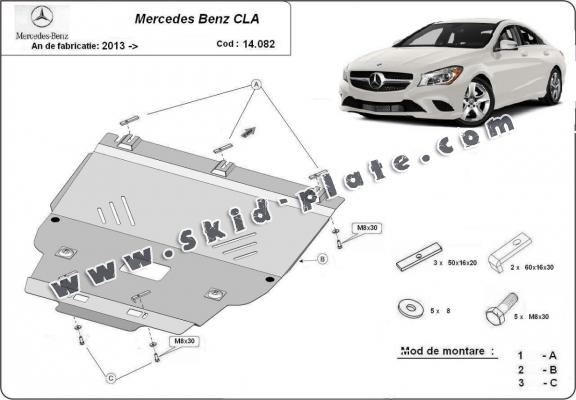 Steel skid plate for Mercedes CLA X117