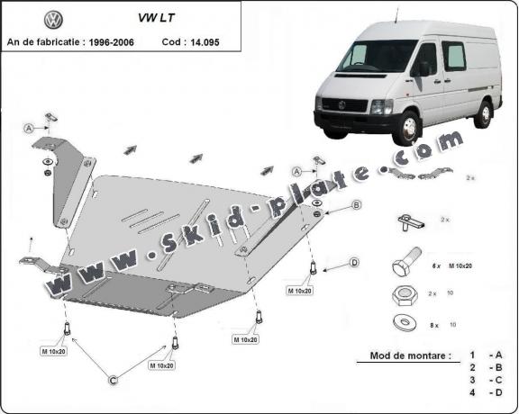 Steel skid plate for Volkswagen LT