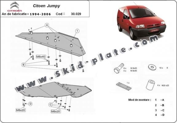 Steel skid plate for Citroen Jumpy