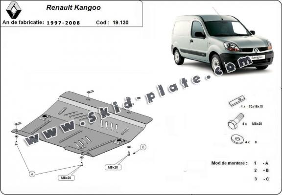 Steel skid plate for Renault Kangoo