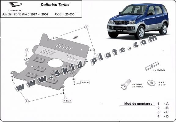 Steel skid plate for Daihatsu Terios