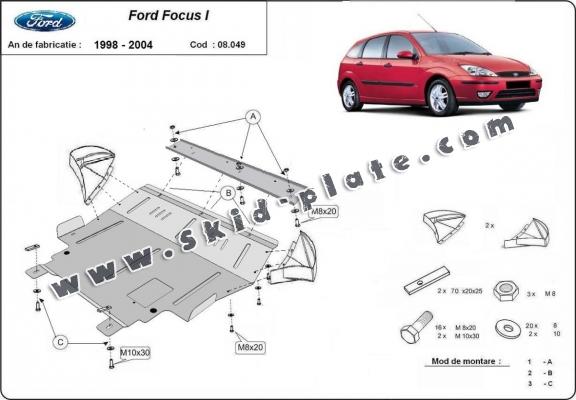 Steel skid plate for Ford Focus 1