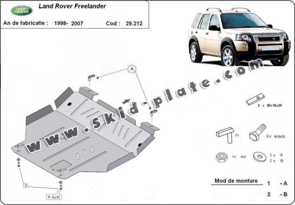 Steel skid plate for Land Rover Freelander 1