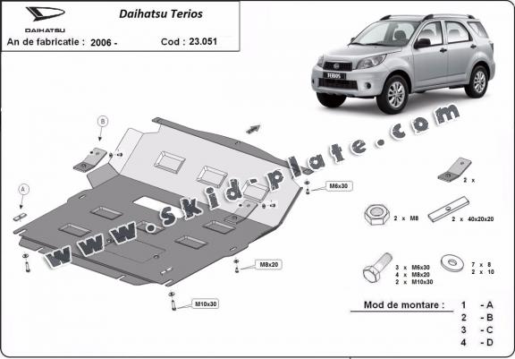 Steel skid plate for Daihatsu Terios