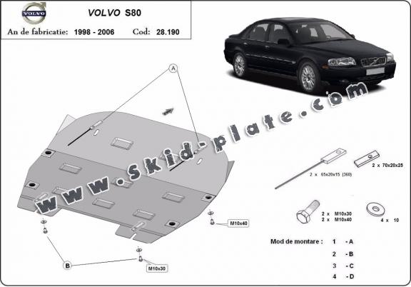 Steel skid plate for Volvo S80