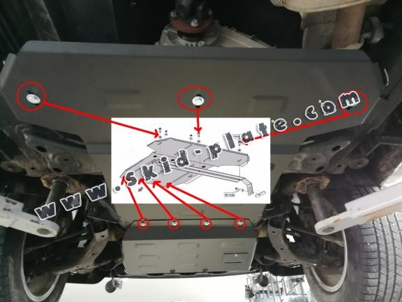 Steel gearbox and differential skid plate for Volkswagen Amarok