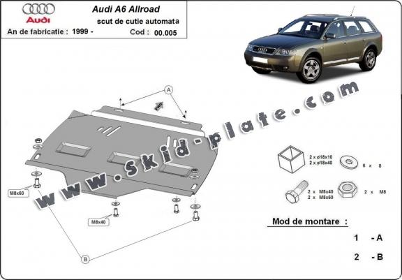 Steel automatic gearbox skid plate forAudi Allroad A6