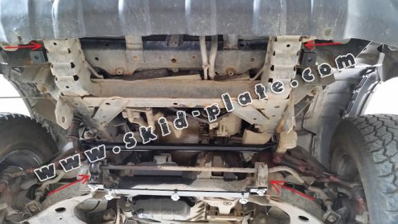 Steel skid plate for the protection of the engine and the radiator for Nissan Navara D22