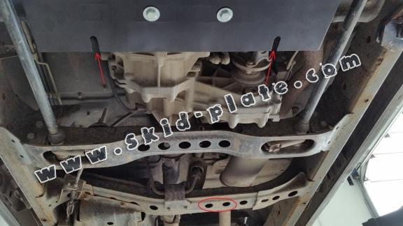 Steel gearbox skid plate for Nissan Navara D22