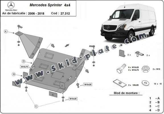 Steel skid plate for Mercedes Sprinter 906 4x4