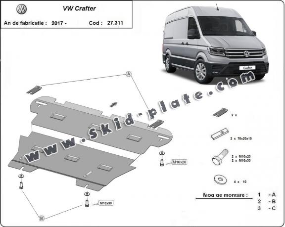 Steel skid plate for Vw Crafter