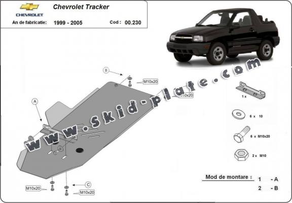 Steel gearbox skid plate for Chevrolet Tracker