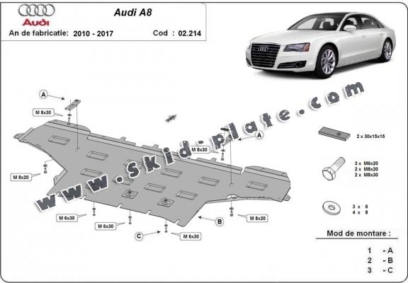 Steel skid plate for Audi A8