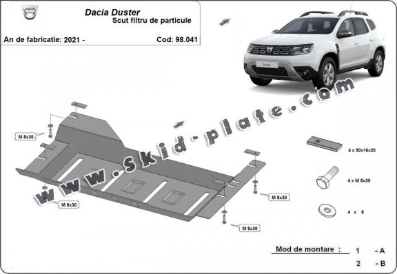 Steel DPF skid plate  for Dacia Duster