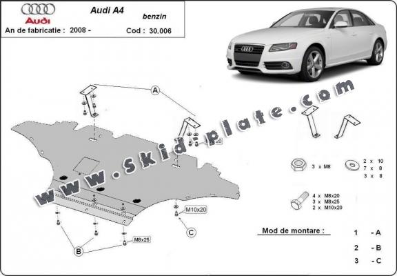 Steel skid plate for Audi A4 B8 All Road, petrol