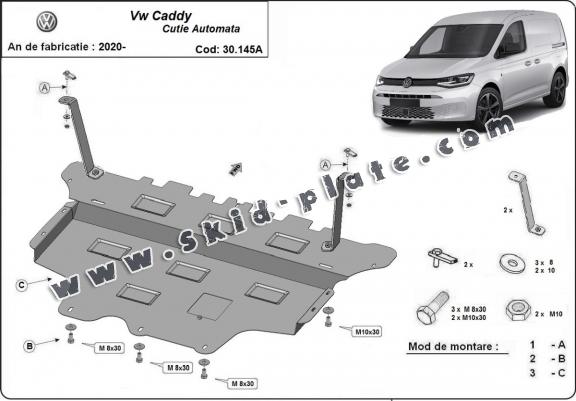 Steel skid plate for VW Caddy - automatic gearbox