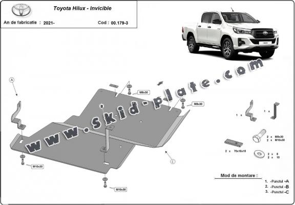 Steel differential skid plate for Toyota Hilux Invincible