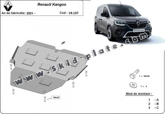 Steel skid plate for Renault Kangoo Van