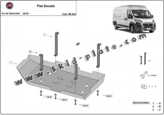 Steel AdBlue tank plate Fiat Ducato