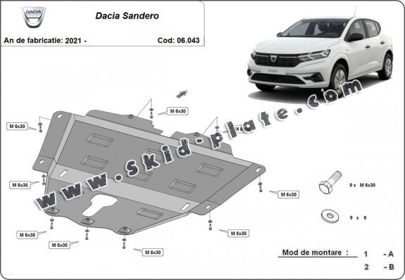 Steel skid plate for Dacia Sandero 3