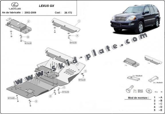 Aluminum skid plate for Lexus GX