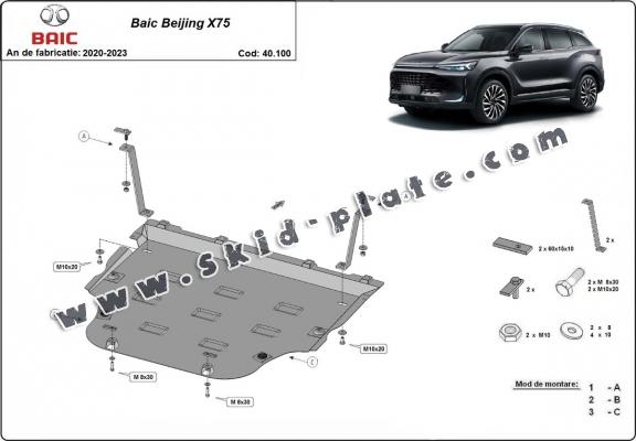 Steel skid plate for Baic Beijing X75