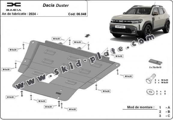 Steel skid plate for Dacia Duster - 4x2