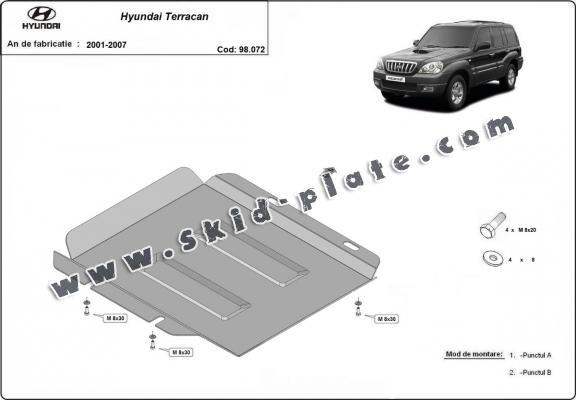 Steel skid plate for reductor  Hyundai Terracan