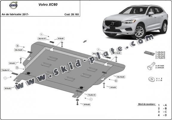 Steel skid plate for Volvo XC60