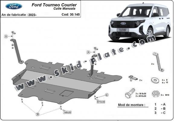 Steel skid plate for Ford Tourneo Courier