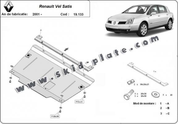 Steel skid plate for Renault Vels Satis