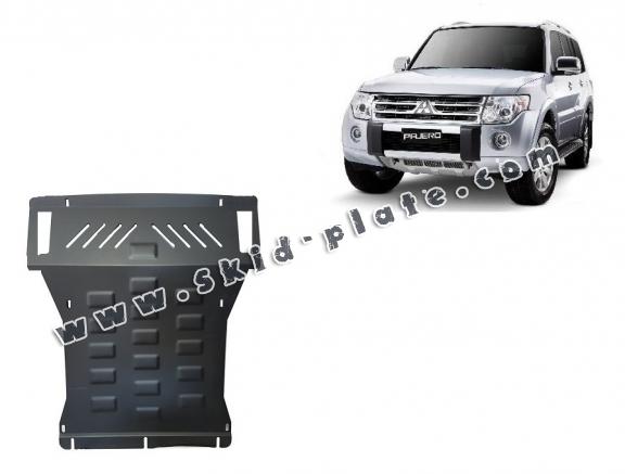 Steel skid plate for the protection of the engine and the radiator for Mitsubishi Pajero 4 (V80, V90)