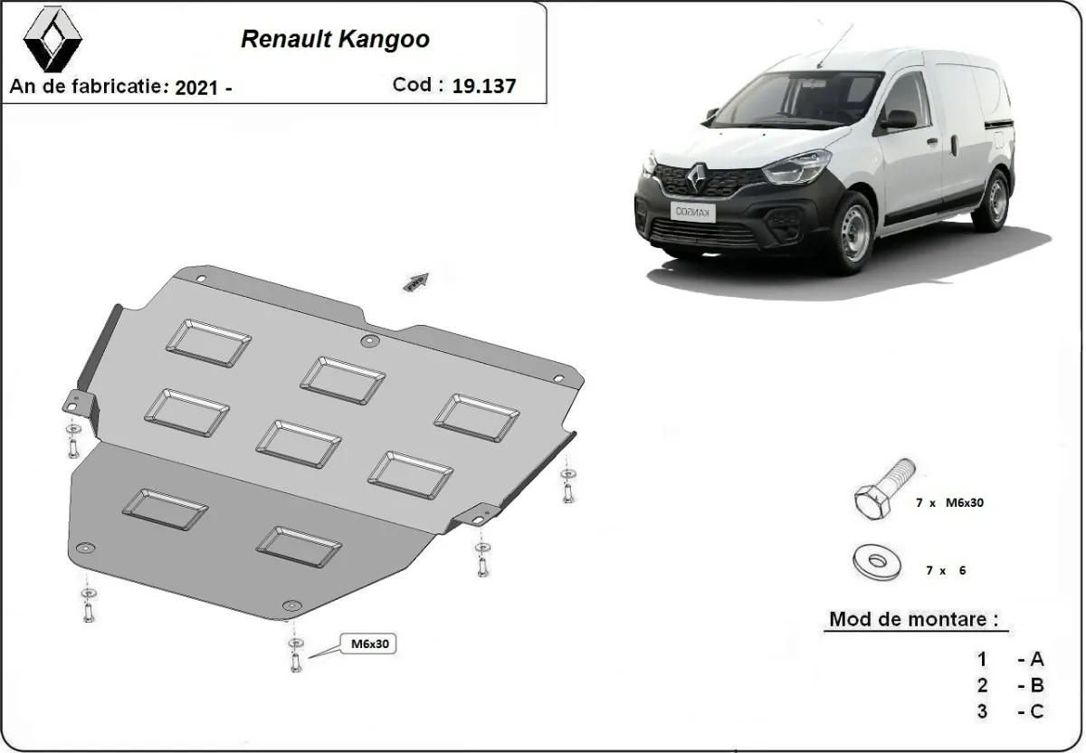 Šuspleh zaštita motora za Renault Kangoo			 2021-2026