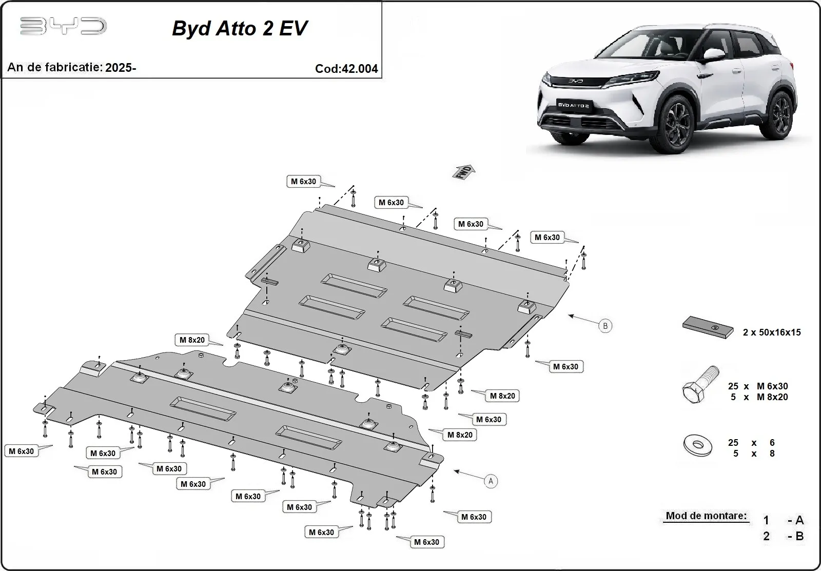 Šuspleh zaštita motora za BYD Atto 2			 2025-2026